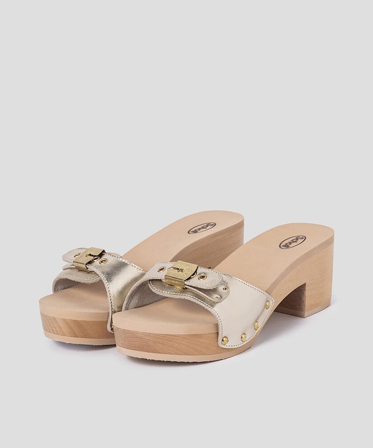 숄(SCHOLL) (WOMEN) 우드 솔 원 스트랩 하이힐 샌들  아이보리 (HH44K2W170)