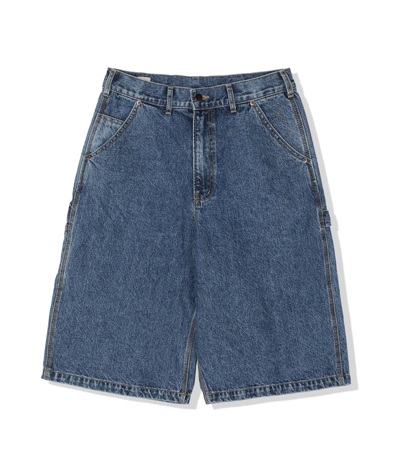 Wide Carpenter Denim Short_Damage Blue