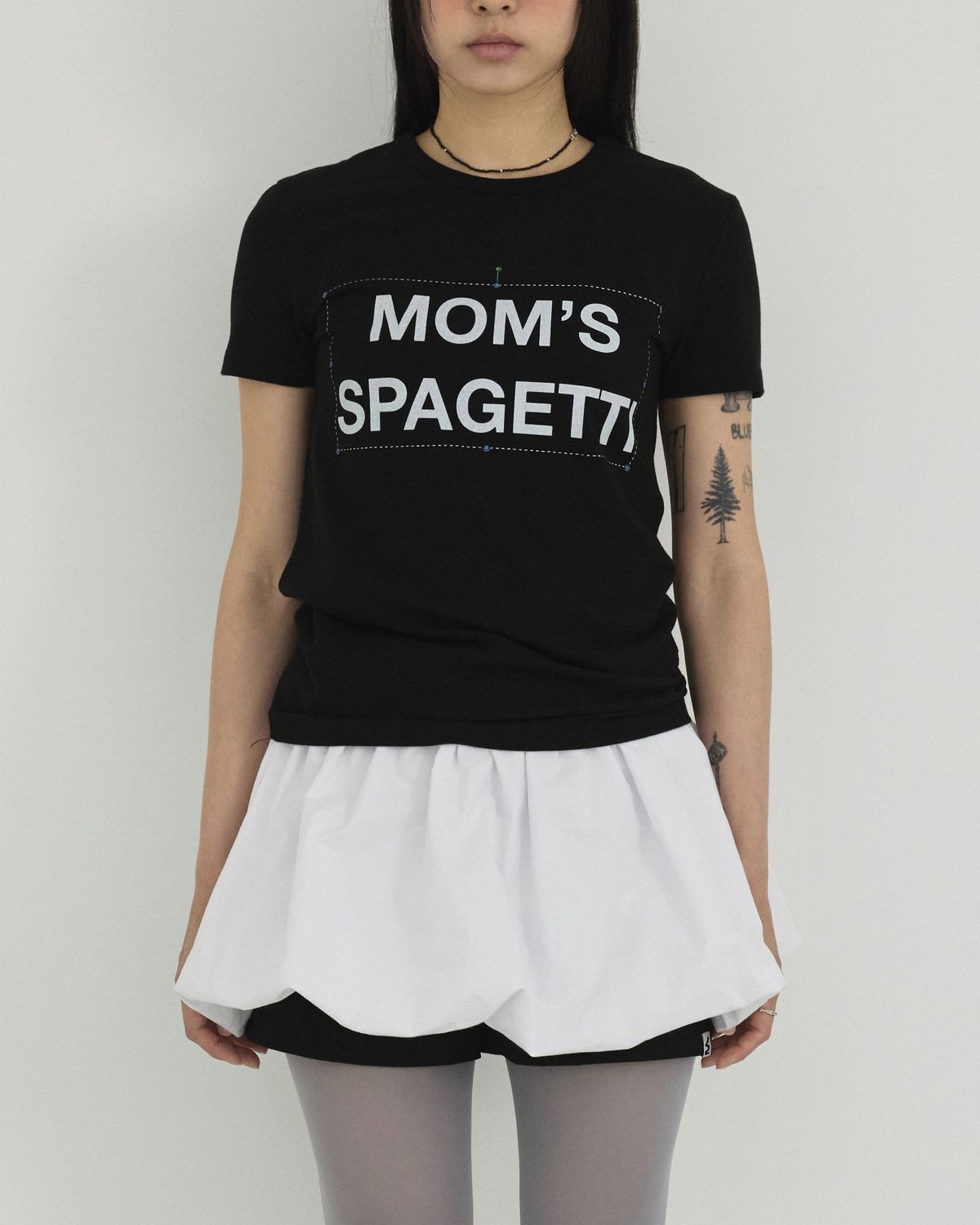 미와이후(MIYHOO) MOMS SPAGETTI EDIT TEE ( BLACK )