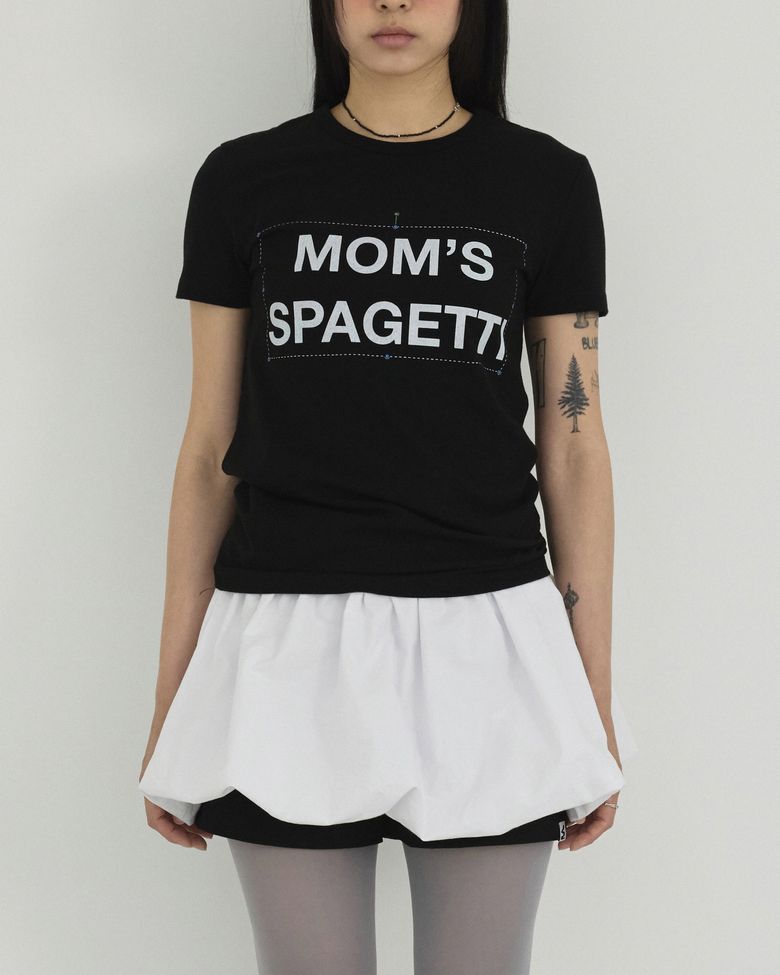 MOMS SPAGETTI EDIT TEE ( BLACK )