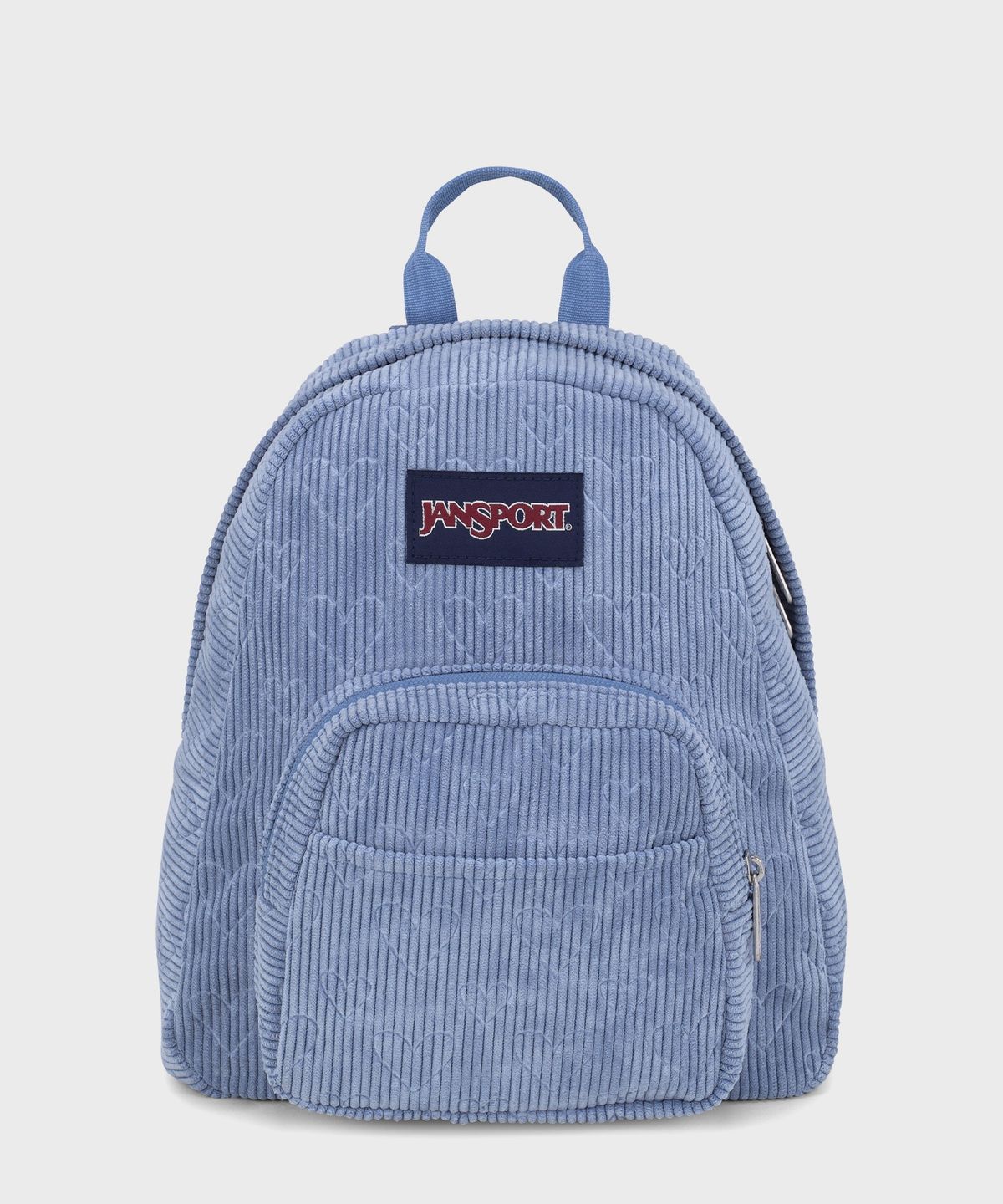 잔스포츠(JANSPORT) 하프파인트 코듀로이 미니백팩 EMBOSSED HEARTS BLUE