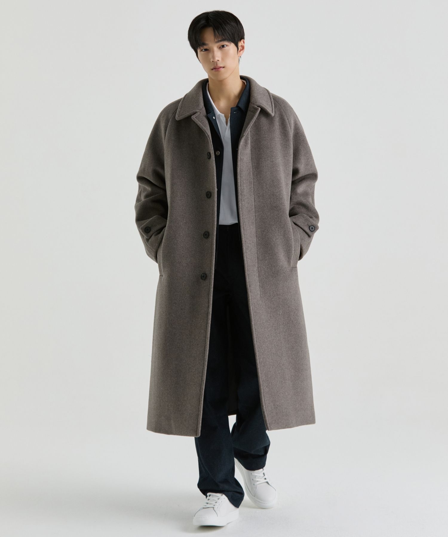 JUHA OVERSIZED BALMACAN COAT タグ付属 juha（ユハ）の「IRIDESCENT BALMACAAN COAT（ステンカラー