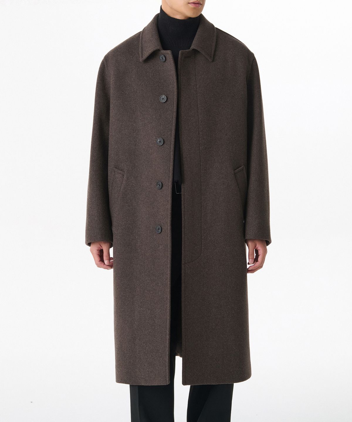 무신사 스탠다드(MUSINSA STANDARD) 데일리 발마칸 코트 [헤더 브라운]