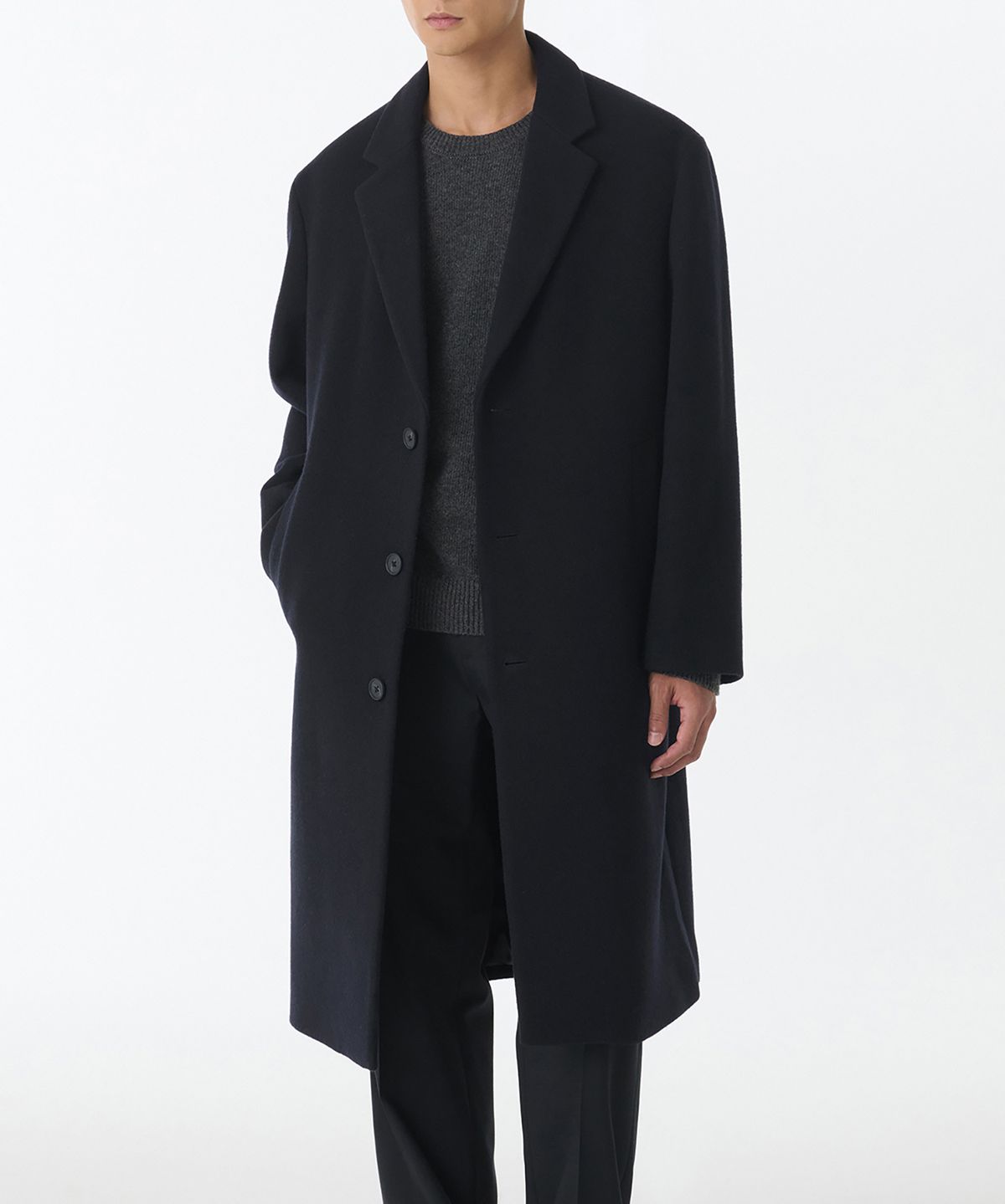 무신사 스탠다드(MUSINSA STANDARD) 데일리 싱글 코트 [네이비]