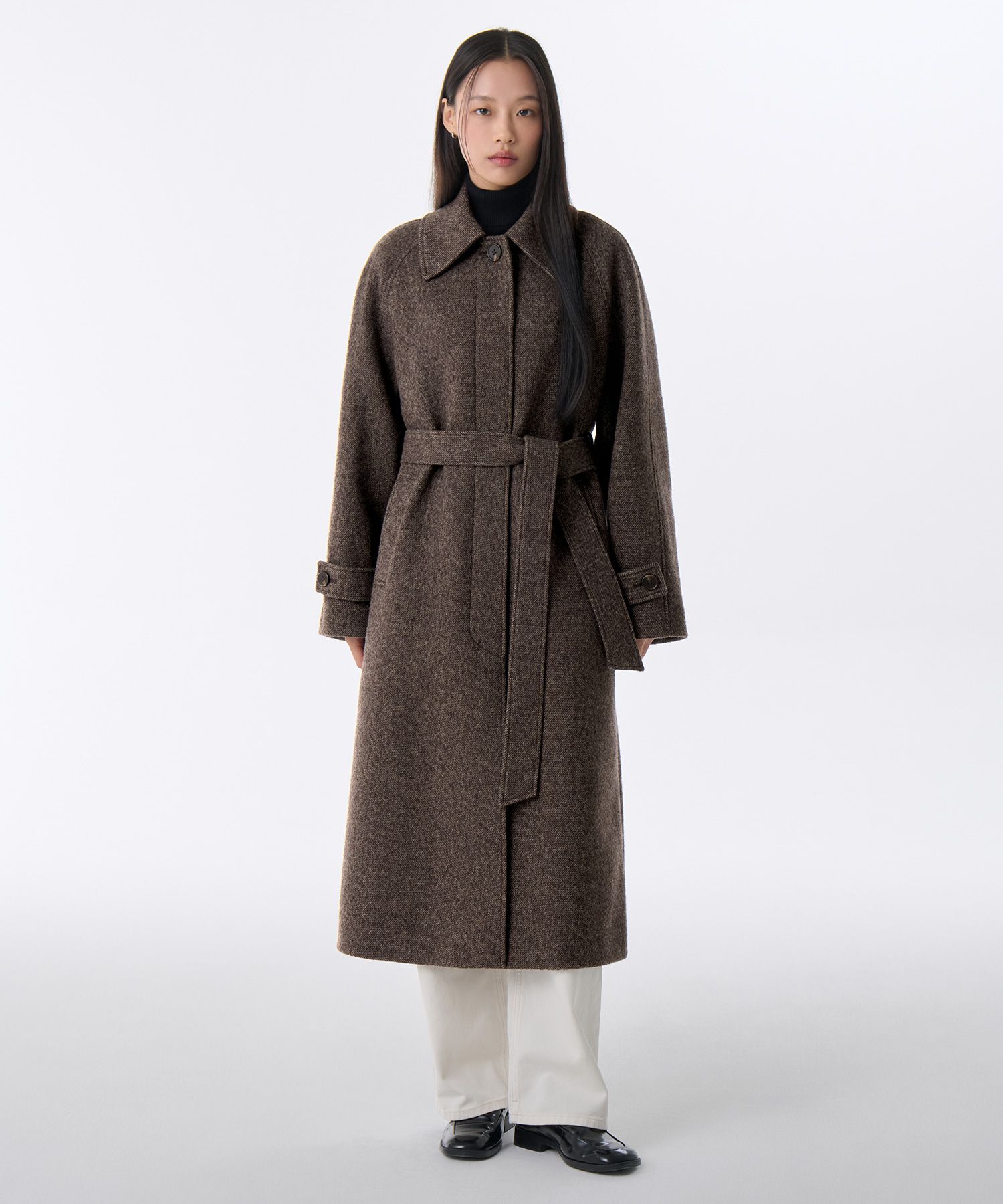 HARU✩.*˚プロフ必読 45R ウール縮絨フードベージュ L ゆったり Provador 遠赤/保温ぬくぬくマシュマロロングパーカー 麻布プロバ