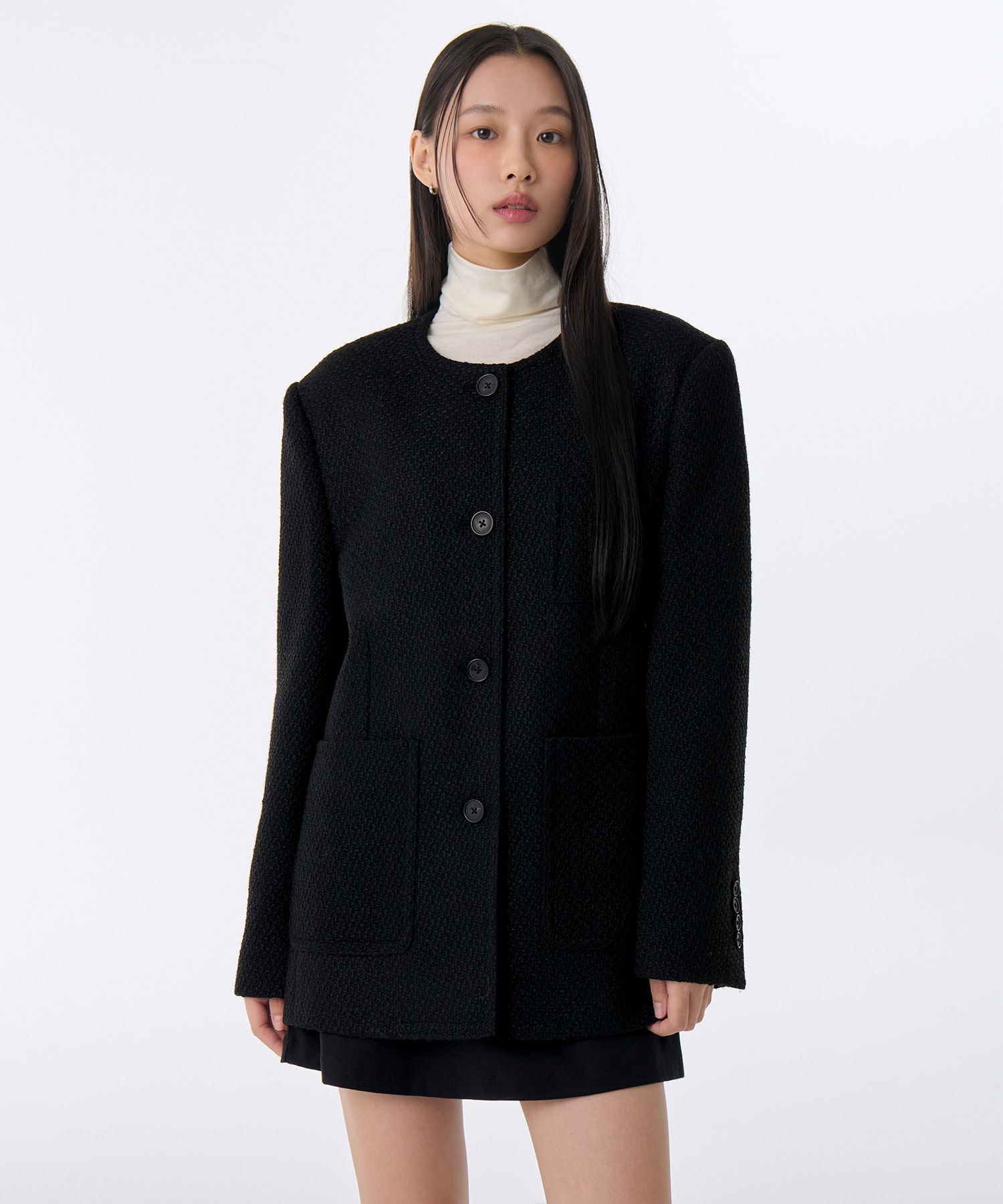 MUSINSA | MUSINSA STANDARD WOMAN Women's Round Neck Tweed
