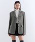 우먼즈 울 블렌드 트위드 4버튼 블레이저 [그레이]