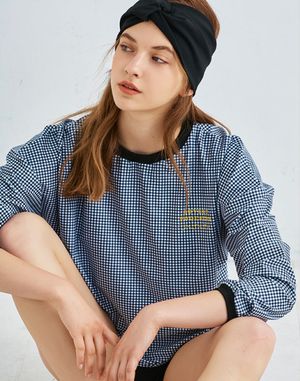 Lovely poolside  루즈핏 래쉬가드 - Check