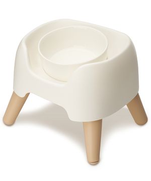 강아지 3단 높이조절 커브 도자기 1구 식탁세트 아이보리