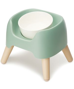 강아지 3단 높이조절 커브 도자기 1구 식탁세트 애플그린