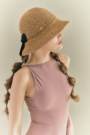 BOW BUCKET HAT_Beige