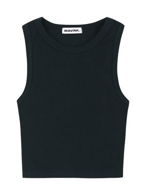 빈티지 워시드 크롭 슬리브리스 [네이비]