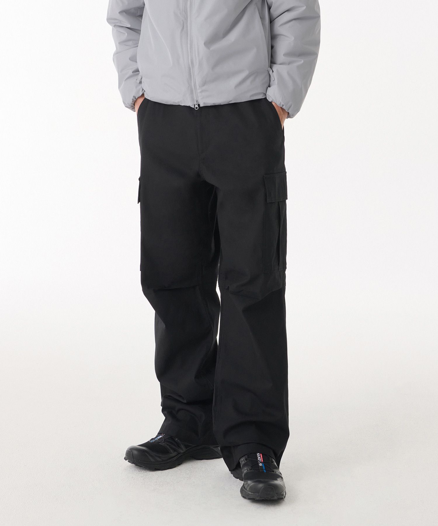 MUSINSA MUSINSA STANDARD Cotton Wide Side Zipper Cargo Pants [Black]