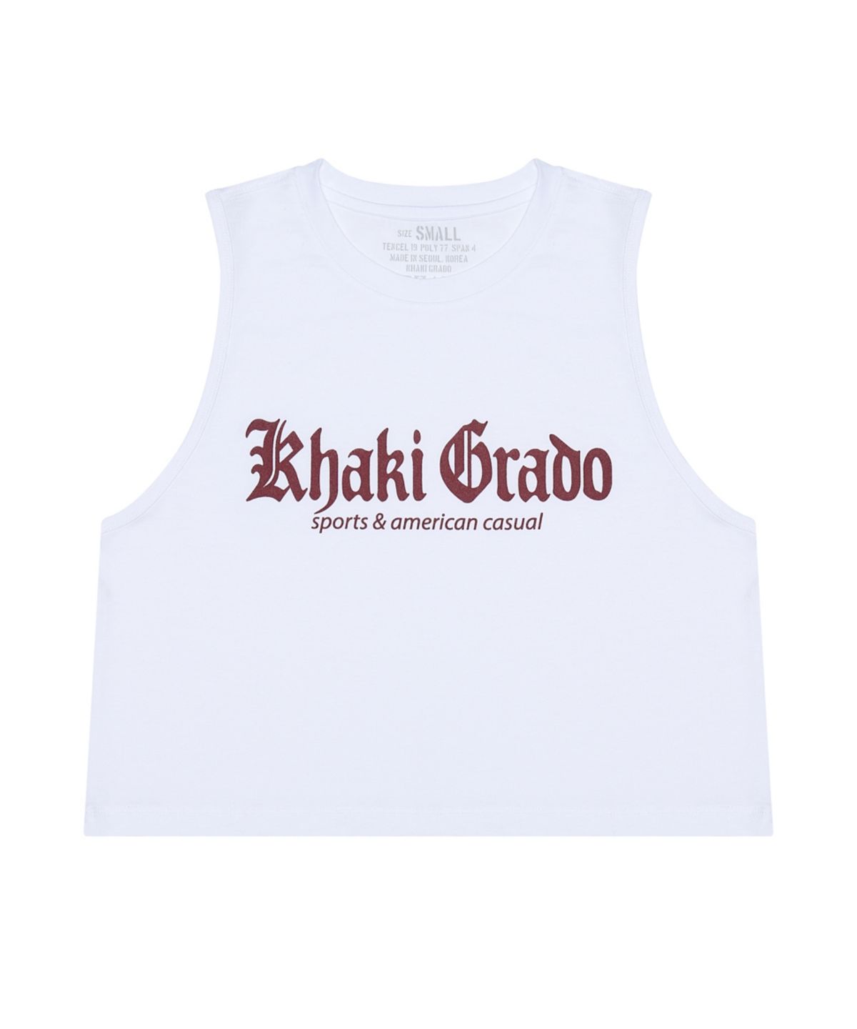 카키그라도(KHAKI GRADO) 불꽃 로고 크롭 레귤러핏 슬리브리스 (White / 3 color)