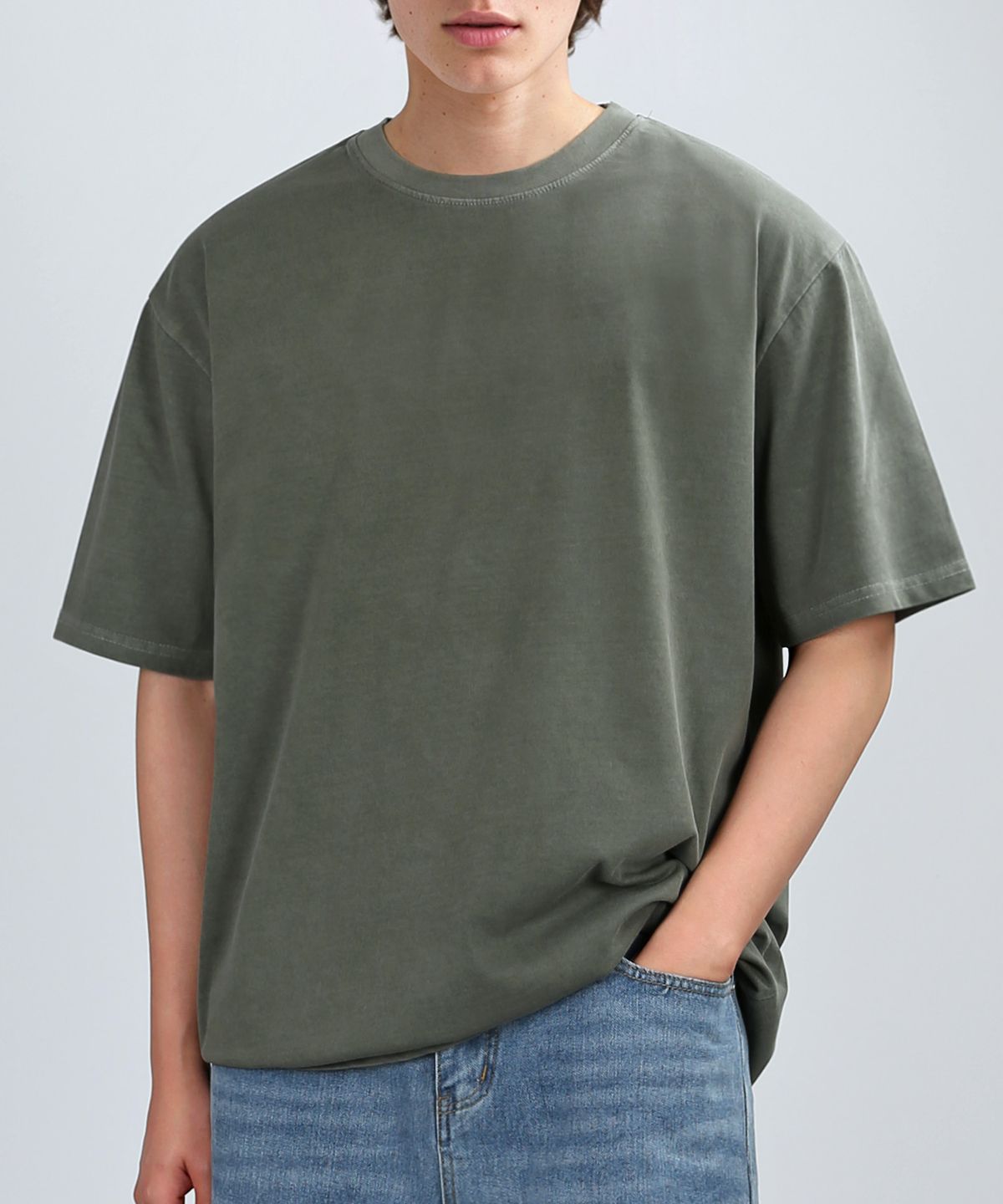 베리베인(VERYVAIN) 20.S PIGMENT T-SHIRTS (WASHED KHAKI)