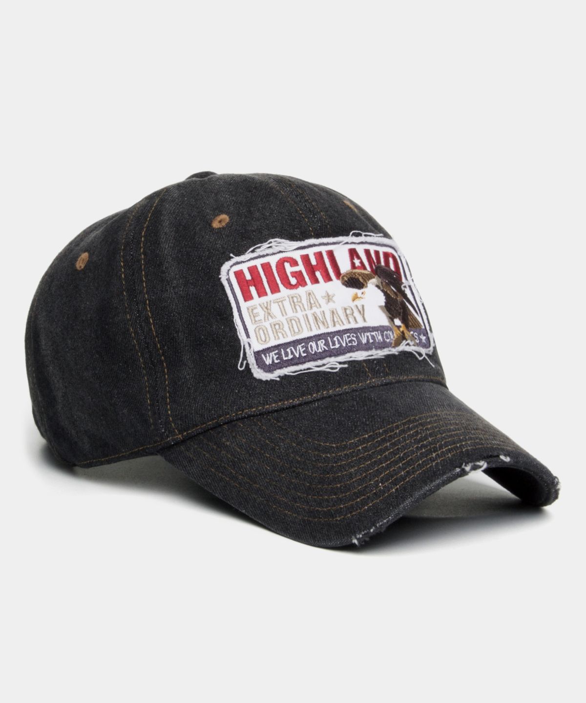플래토(PLATEAU) 워싱 볼캡 HIGH EA DENIM CAP BLACK