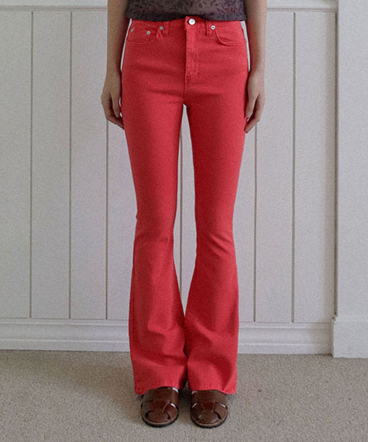 헤인트(HAINT) VIVID SLIM BOOTCUT PANTS_7COLORS_RED