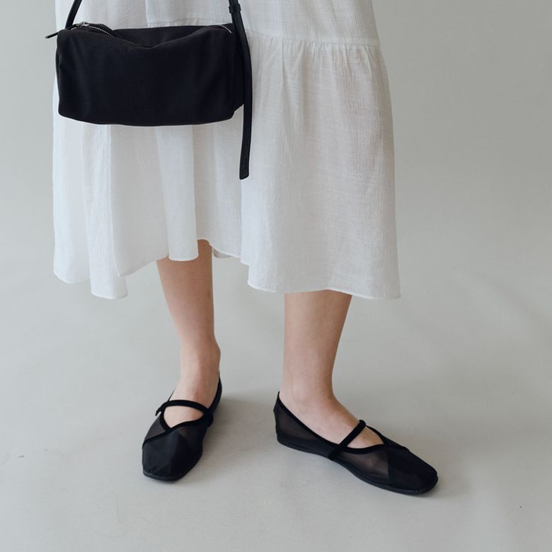 Rowie mary jane shoes Mesh Black