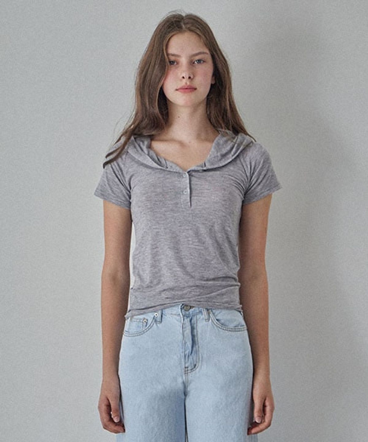 헤인트(HAINT) HOLY HOOD T-SHIRT_2COLORS_GRAY