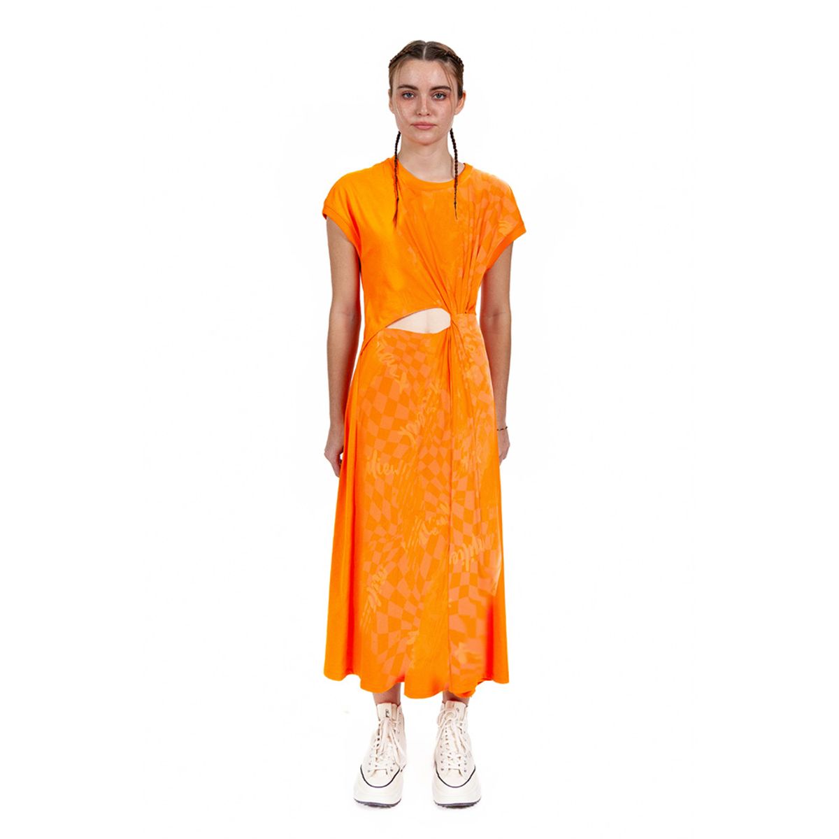 밀리우(MILIEUX) [MXM1FKDSS002OG]Twisted Knit Dress Short-Sleeve