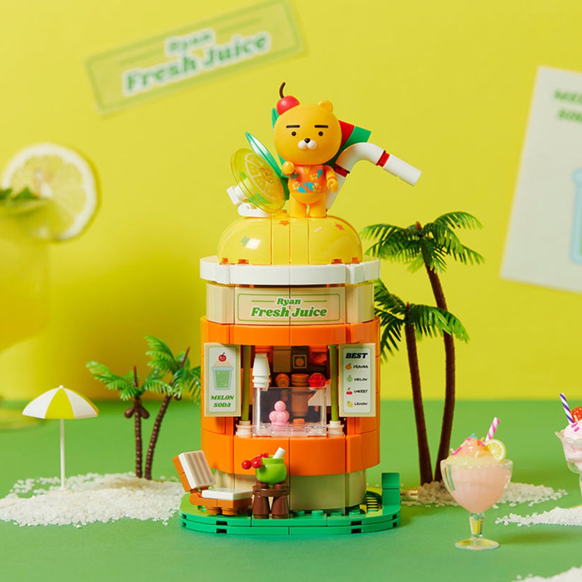 카카오프렌즈(KAKAO FRIENDS) 디저트브릭피규어 레몬소다_라이언
