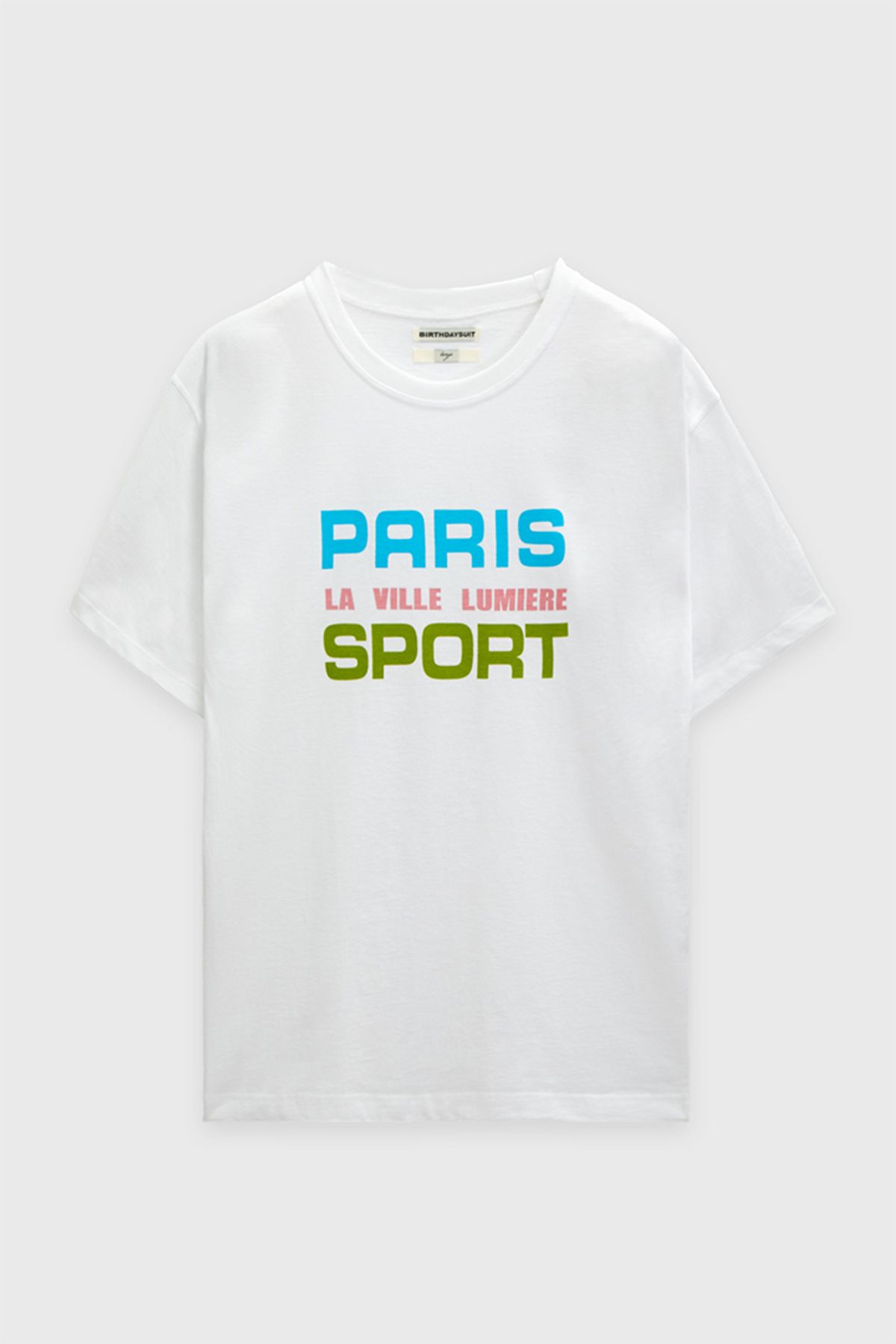 벌스데이수트(BIRTHDAYSUIT) PARIS SPORT T-SHIRT (WHITE)