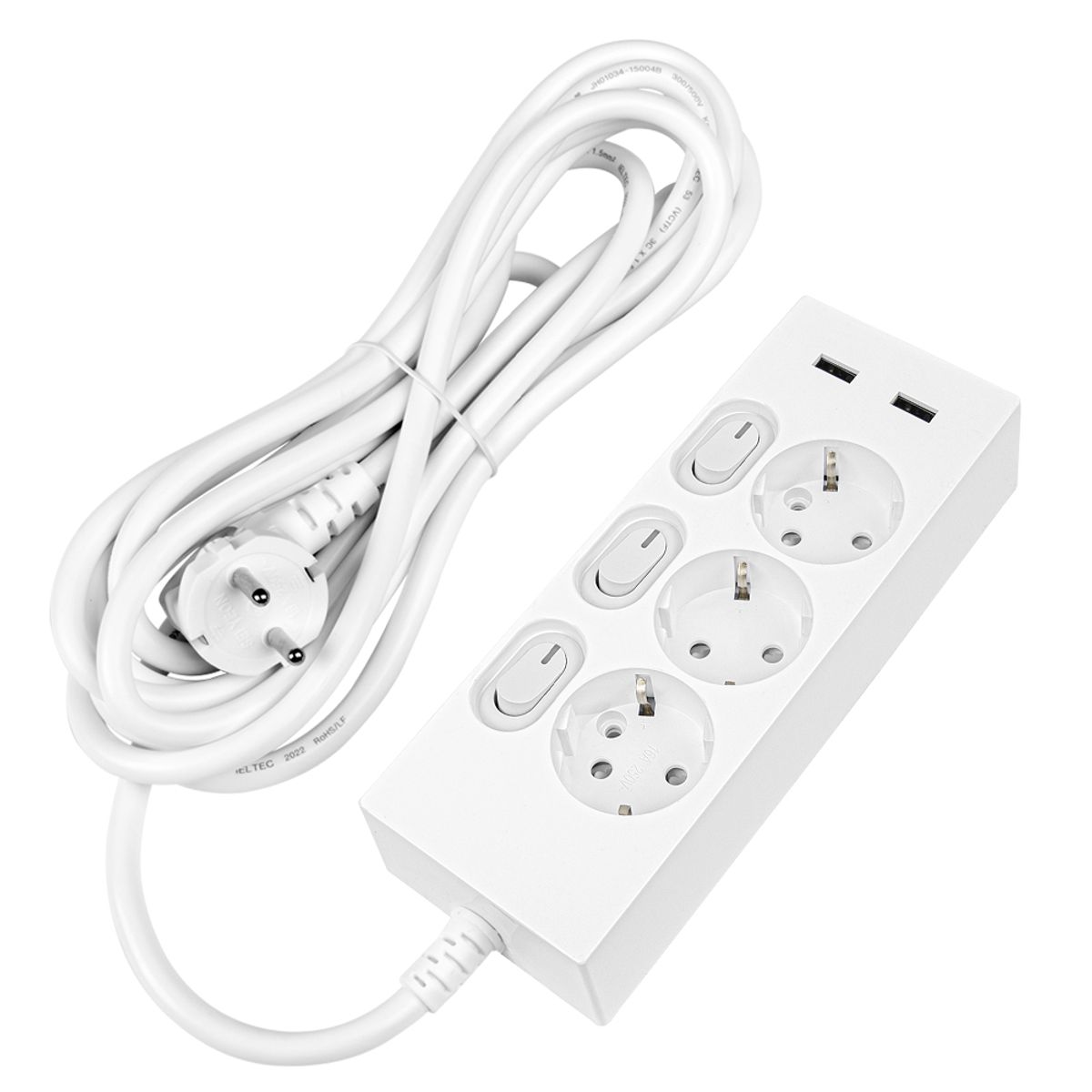 홈365(HOME365) 국산 USB 개별스위치 멀티탭 3구 5m / 16A 멀티콘센트