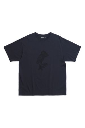 VTG Paisley Bird Tee Washed Dark Navy