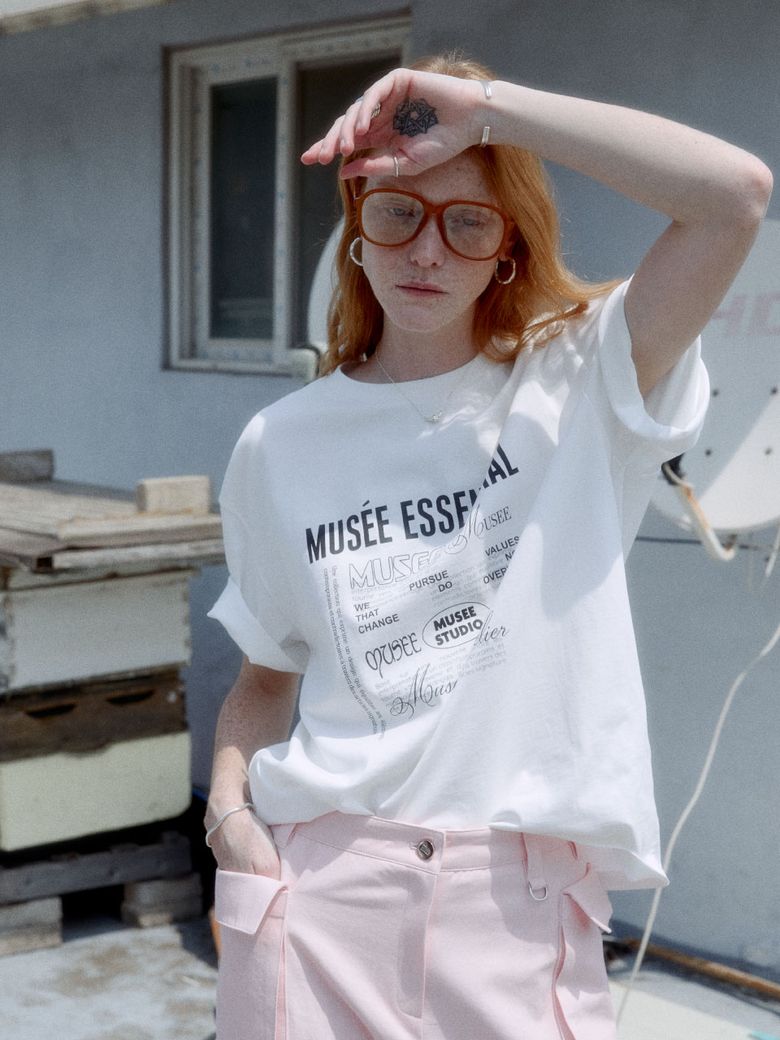 DANTE Musee Lettering Archive Print Oversized T-shirt_White