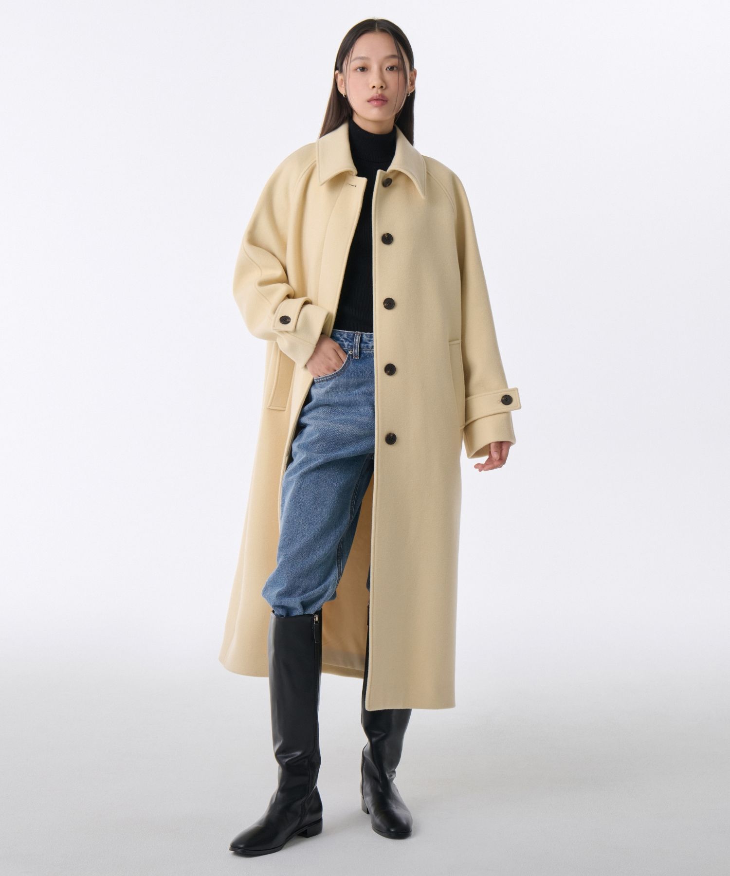 コート MUSINSA STANDARD Women's Cashmere Blend Balmacan Robe Coat B MUSINSA | MUSINSA STANDARD WOMAN Women's Cashmere Blend
