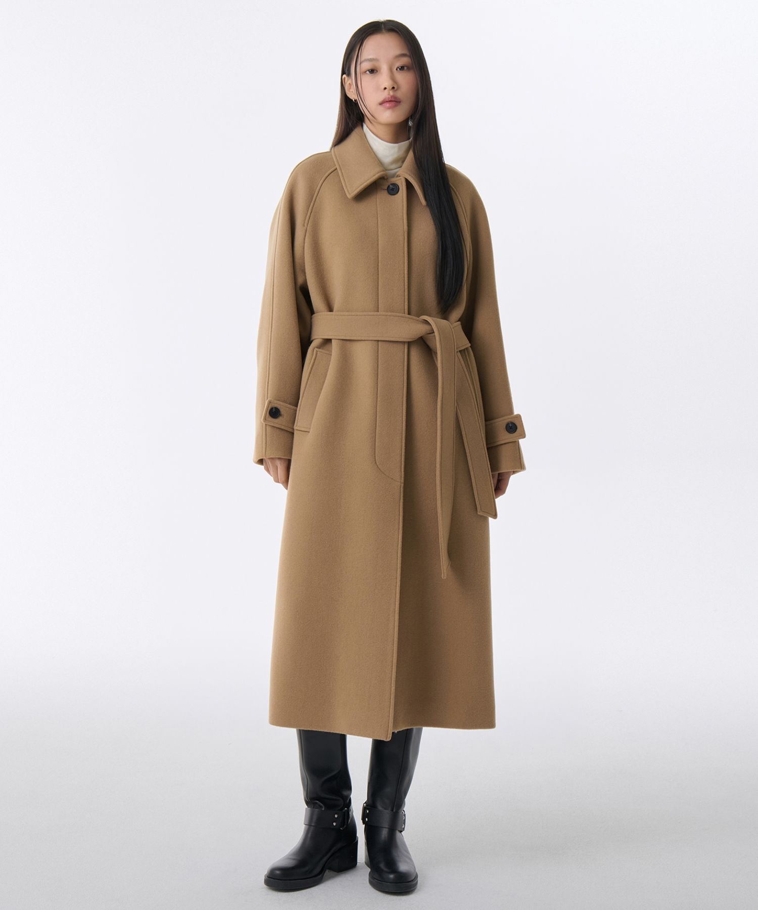 コート MUSINSA STANDARD Women's Cashmere Blend Balmacan Robe Coat D MUSINSA公式 | MUSINSA STANDARD WOMAN Women's Cashmere Blend