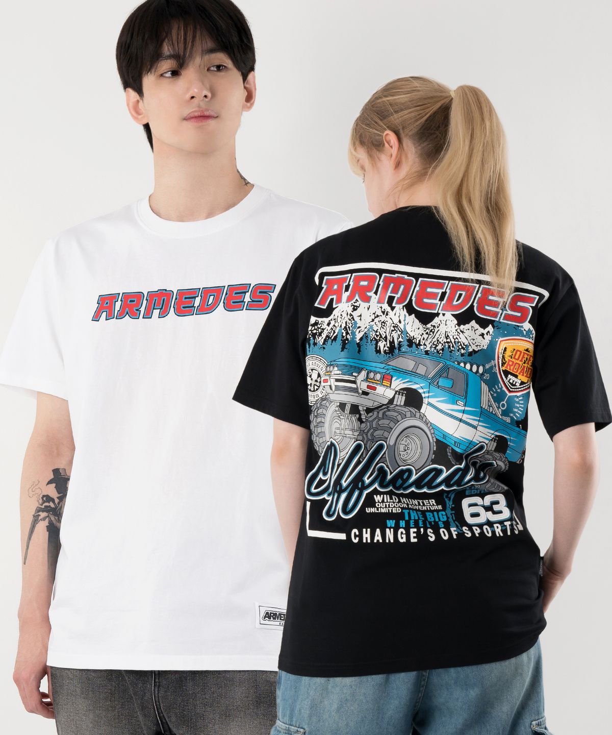 아르메데스(ARMEDES) [2PACK] 면 20수 아트그래픽 티셔츠 (1006)