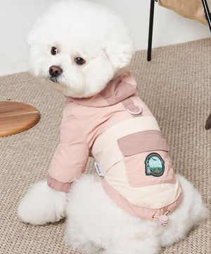 강아지옷 아웃도어 아노락 바람막이 인디핑크