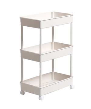 심플 이동식 수납 선반 트롤리 3단
