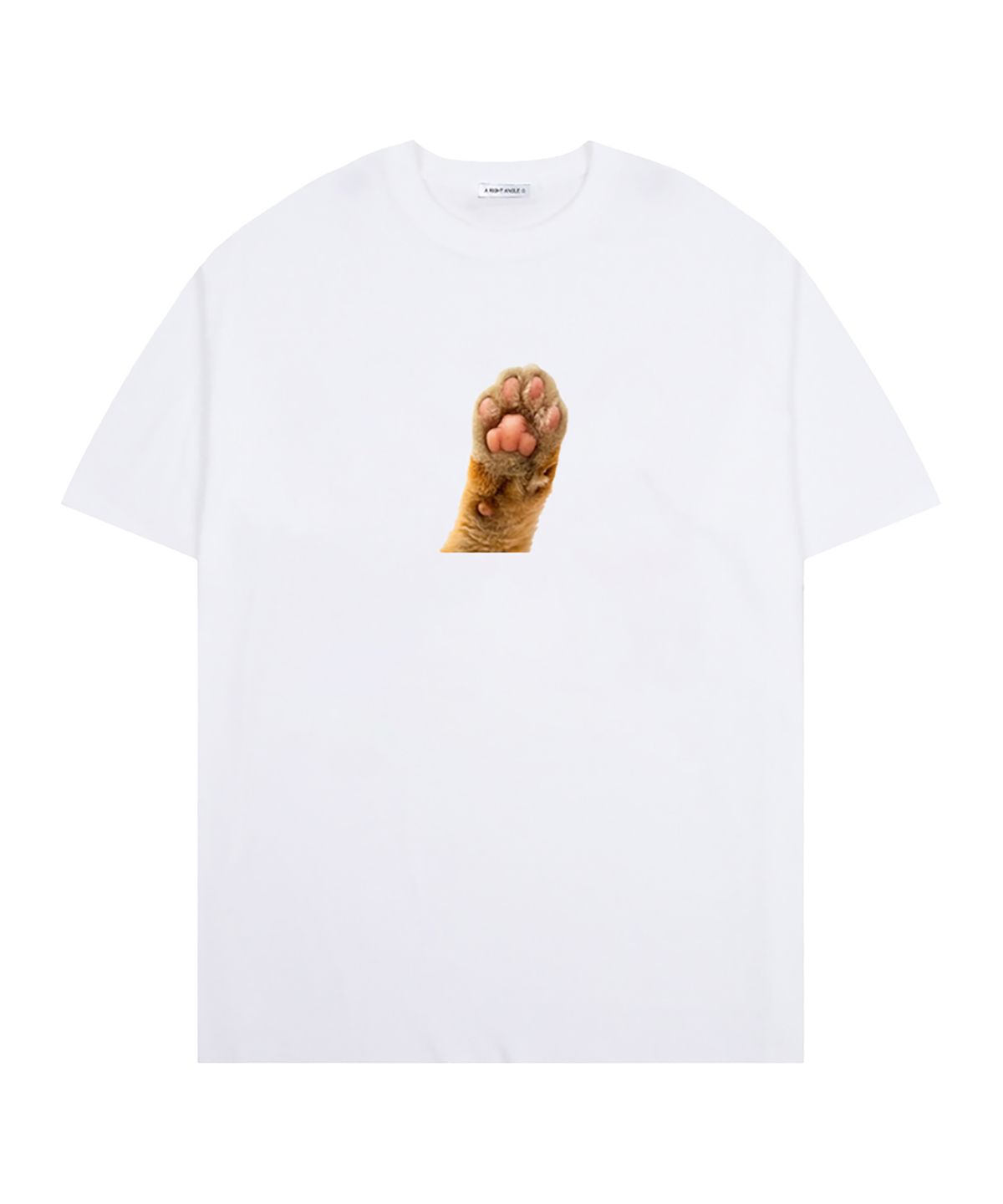 어라이트앵글(ARIGHTANGLE) Cat hand loose tee (white)