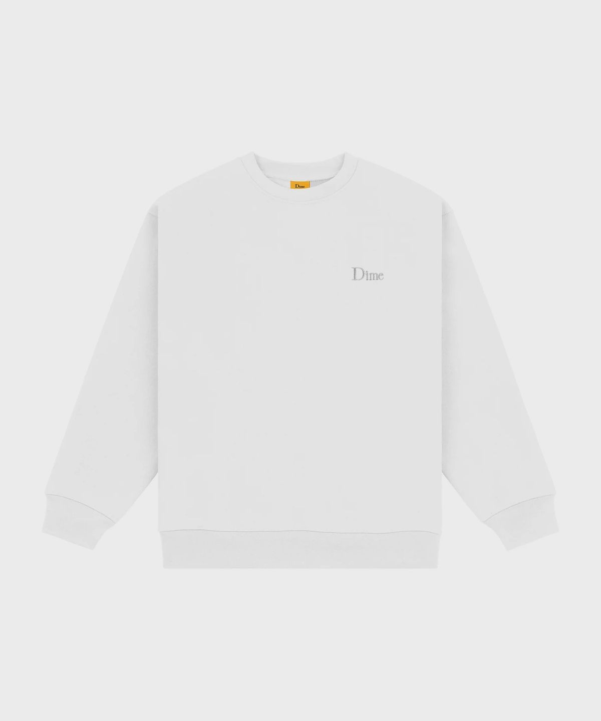 다임(DIME) 클래식 스몰 로고 크루넥 롱슬리브 티셔츠 White