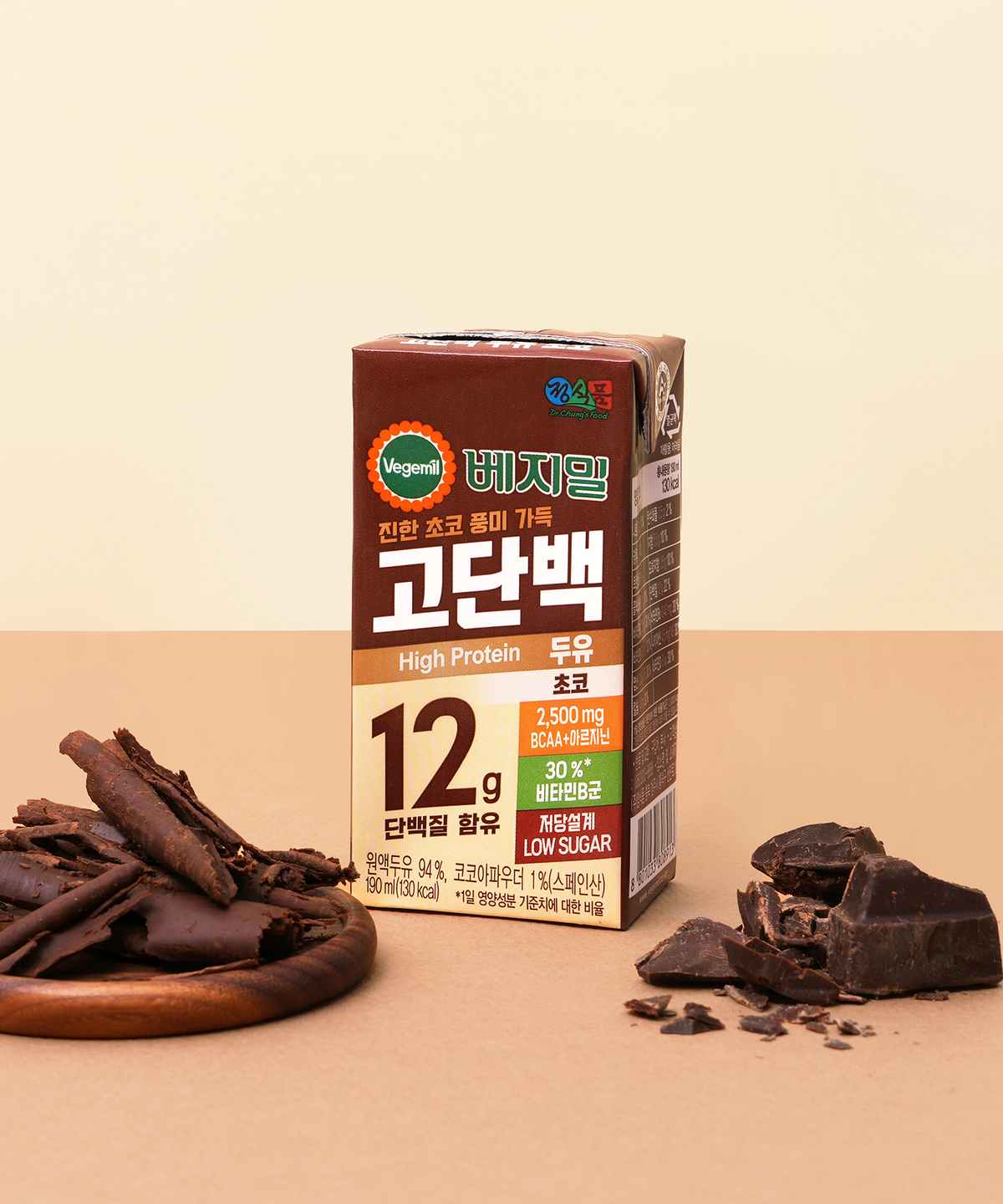 베지밀(VEGEMIL) 베지밀 고단백두유 초코 190mlx16팩x2박스 (32팩)