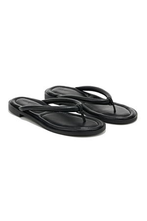 PADDED LEATHER FLIPFLOP IN BLACK