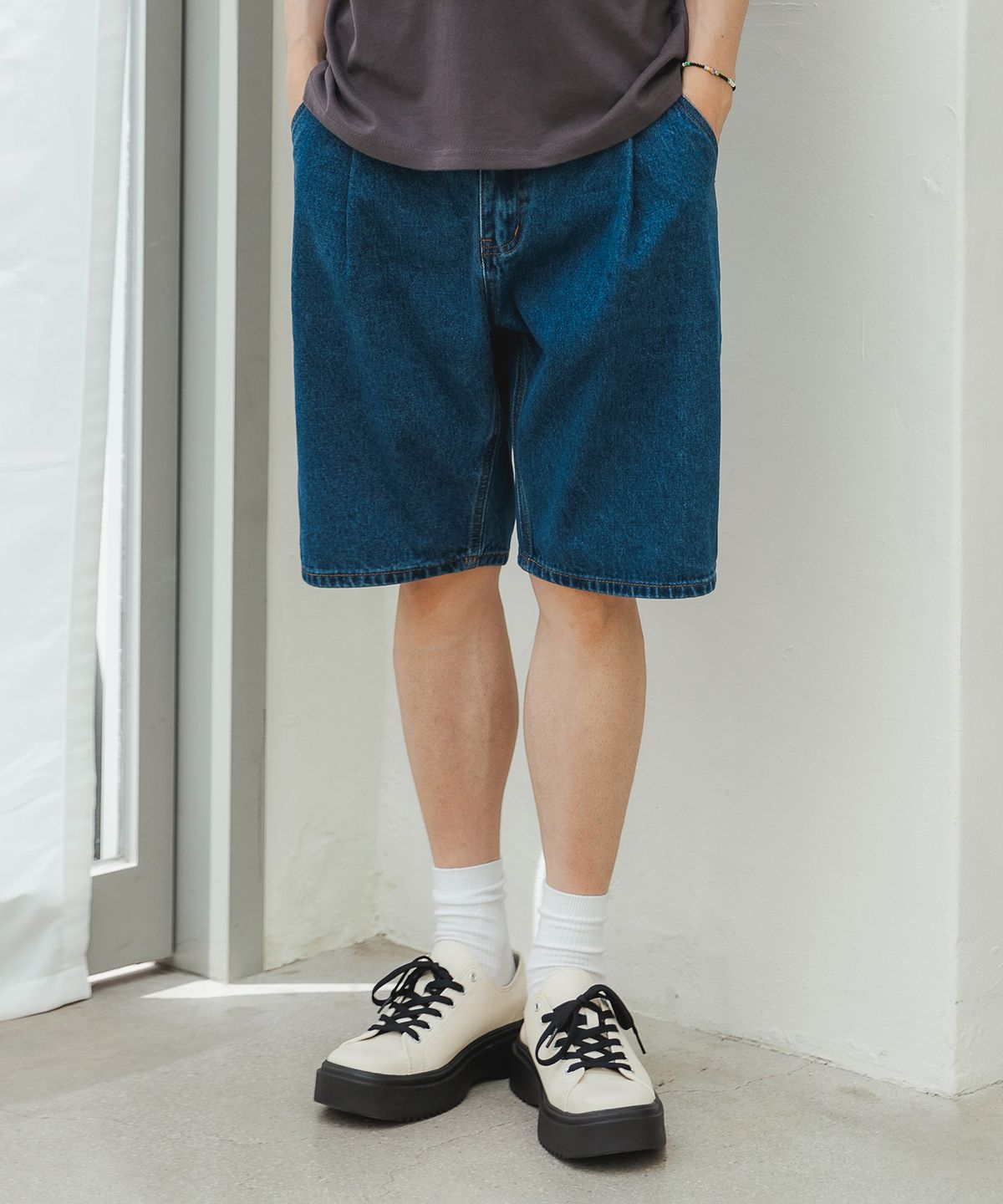 앨빈클로(ALVINCLO) 버뮤다 데님 하프 팬츠 DLX13261 (2 COLOR)