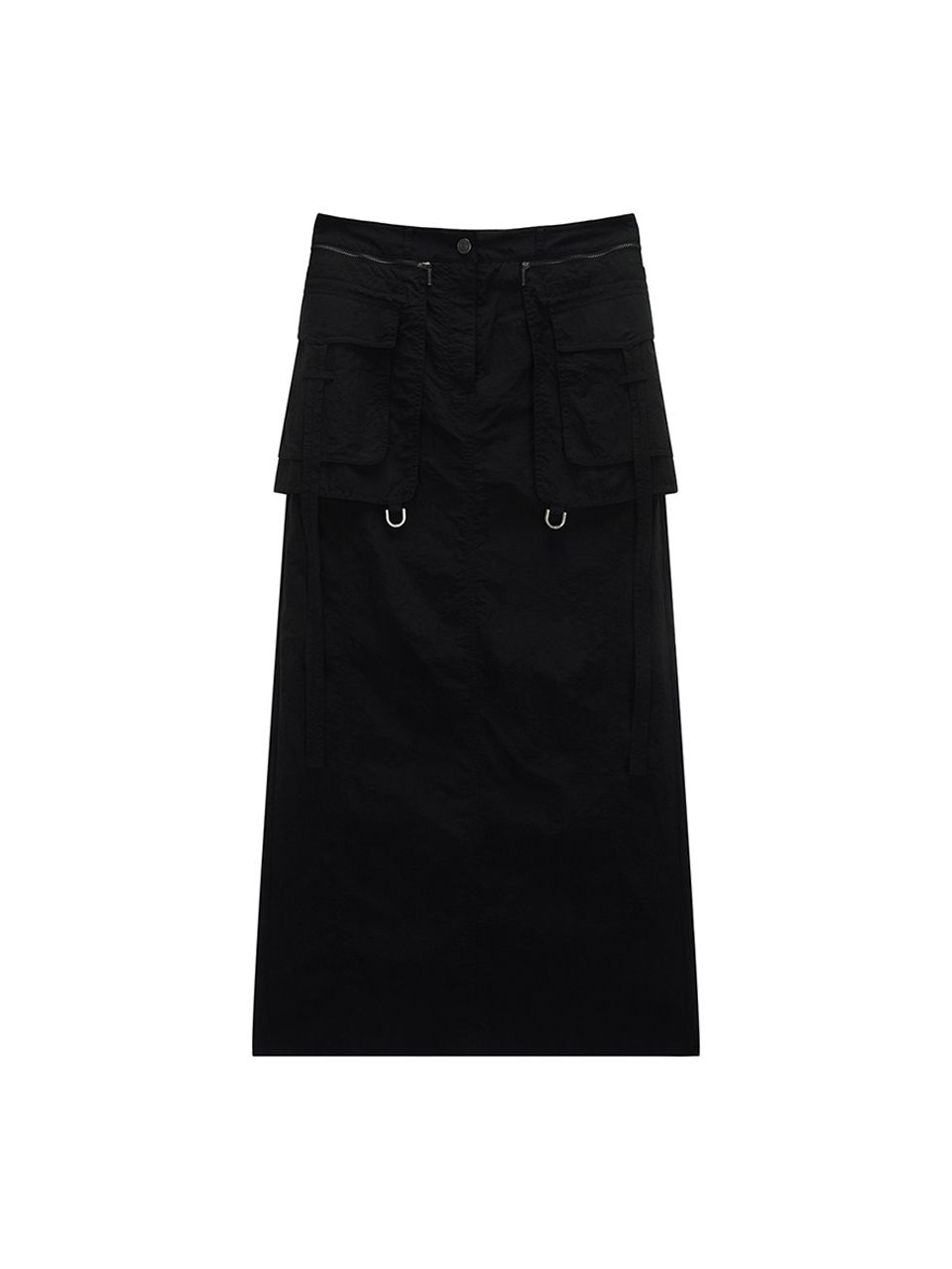 スカート [MATINKIM]pocket layered maxi skirt in black MUSINSA公式 | MATIN KIM POCKET LAYERED MAXI SKIRT IN BLACK