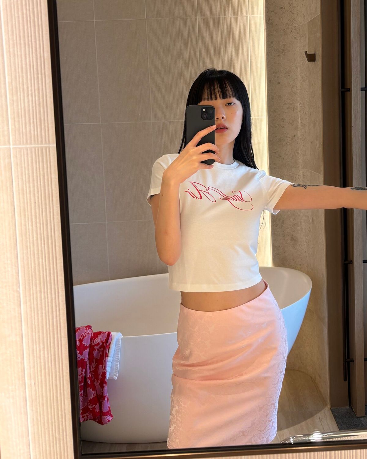 누아누(NUUANU) Hoa Skirt_Pink