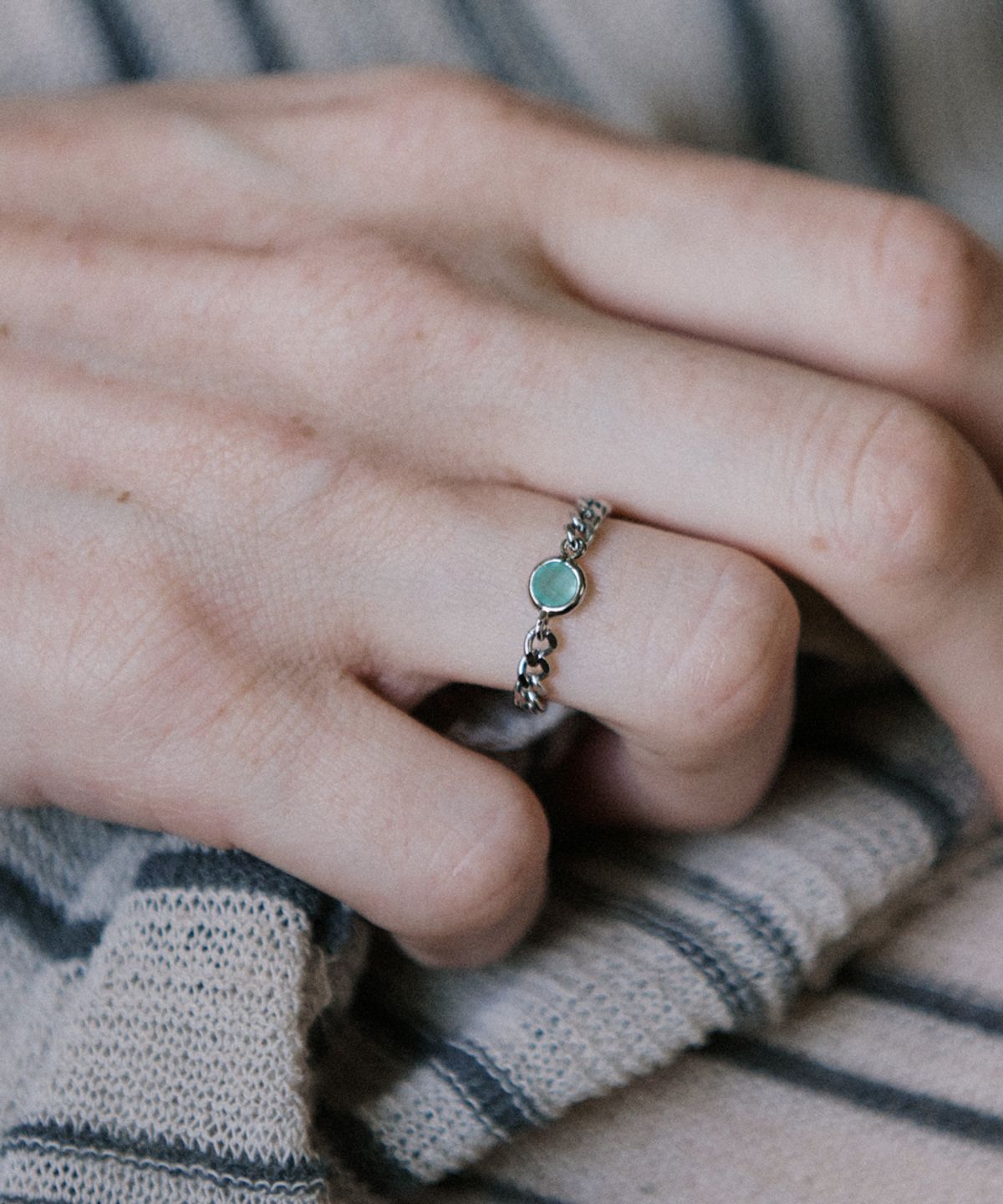 메리모티브(MERRYMOTIVE) Mint pendant with surgical chain ring