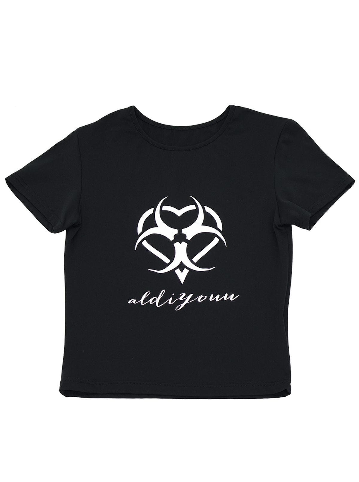알디유(ALDIYOUU) Heart reflex crop Tee (Black)