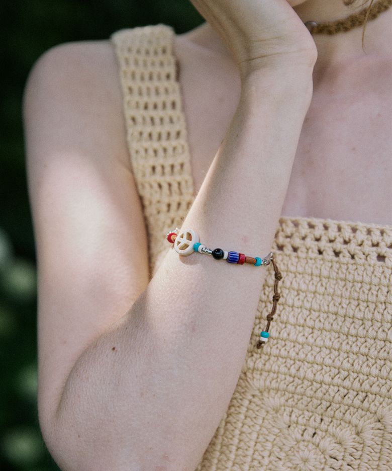[Unisex] Peaceful color gemstone braided bracelet