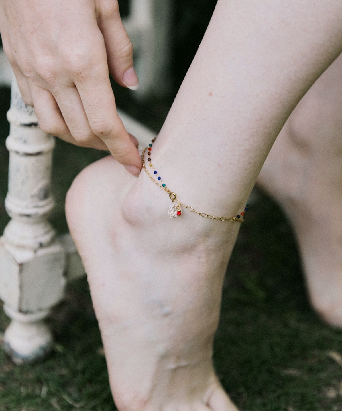 메리모티브(MERRYMOTIVE) [2way] Colorful double chain surgical bracelet/anklet