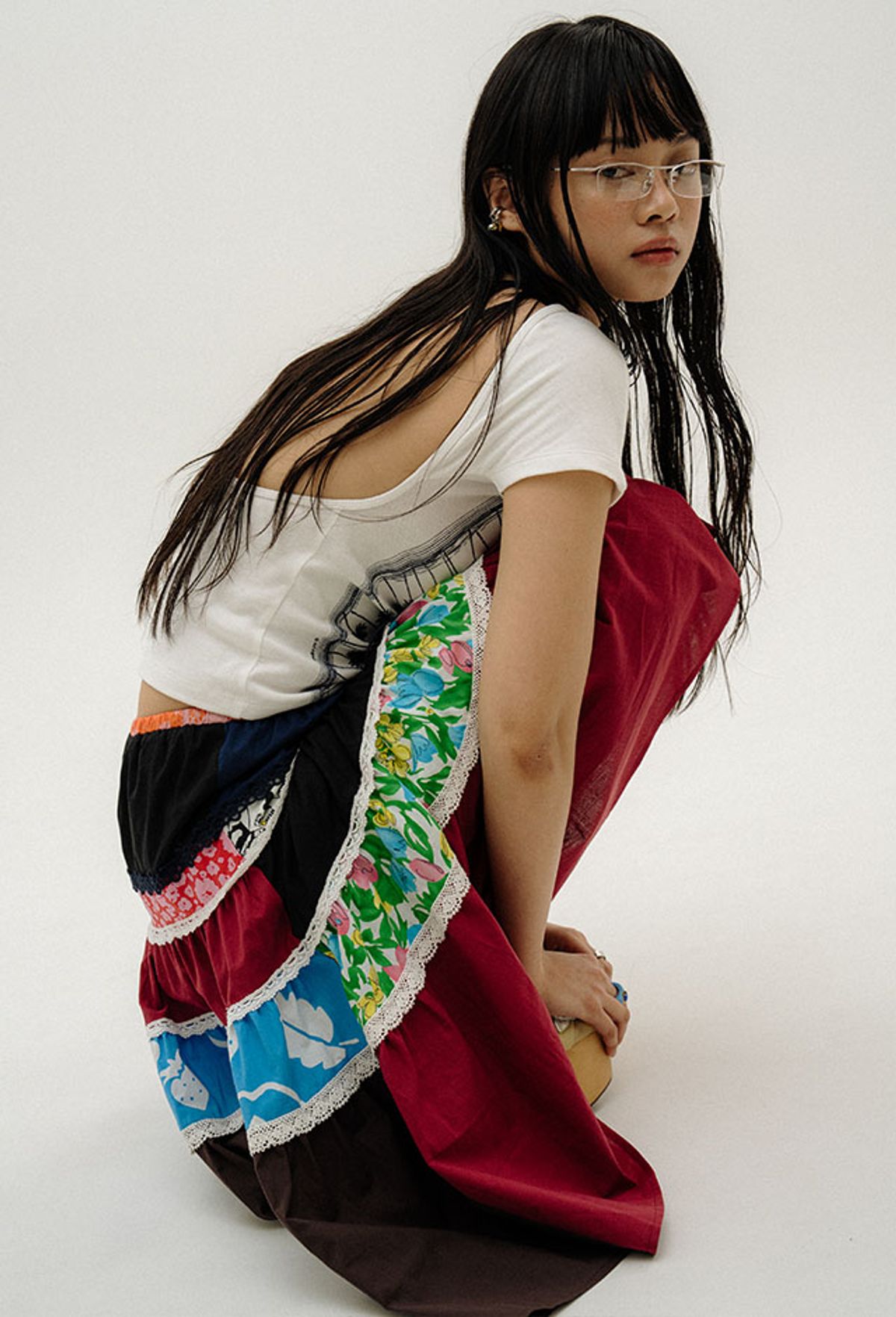오로지(OROGEE) PATCHWORK TWO-WAY DRESS