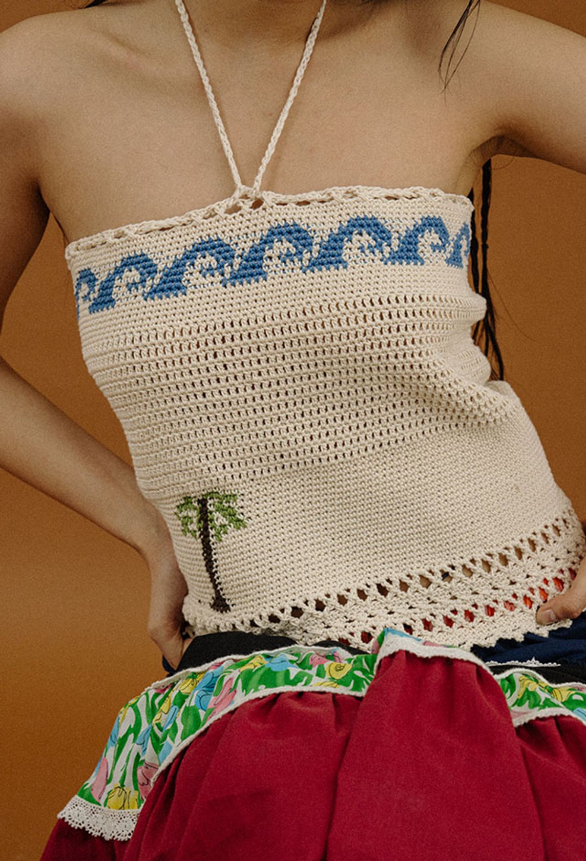 오로지(OROGEE) PALM TREE WAVE TWO-WAY KNIT