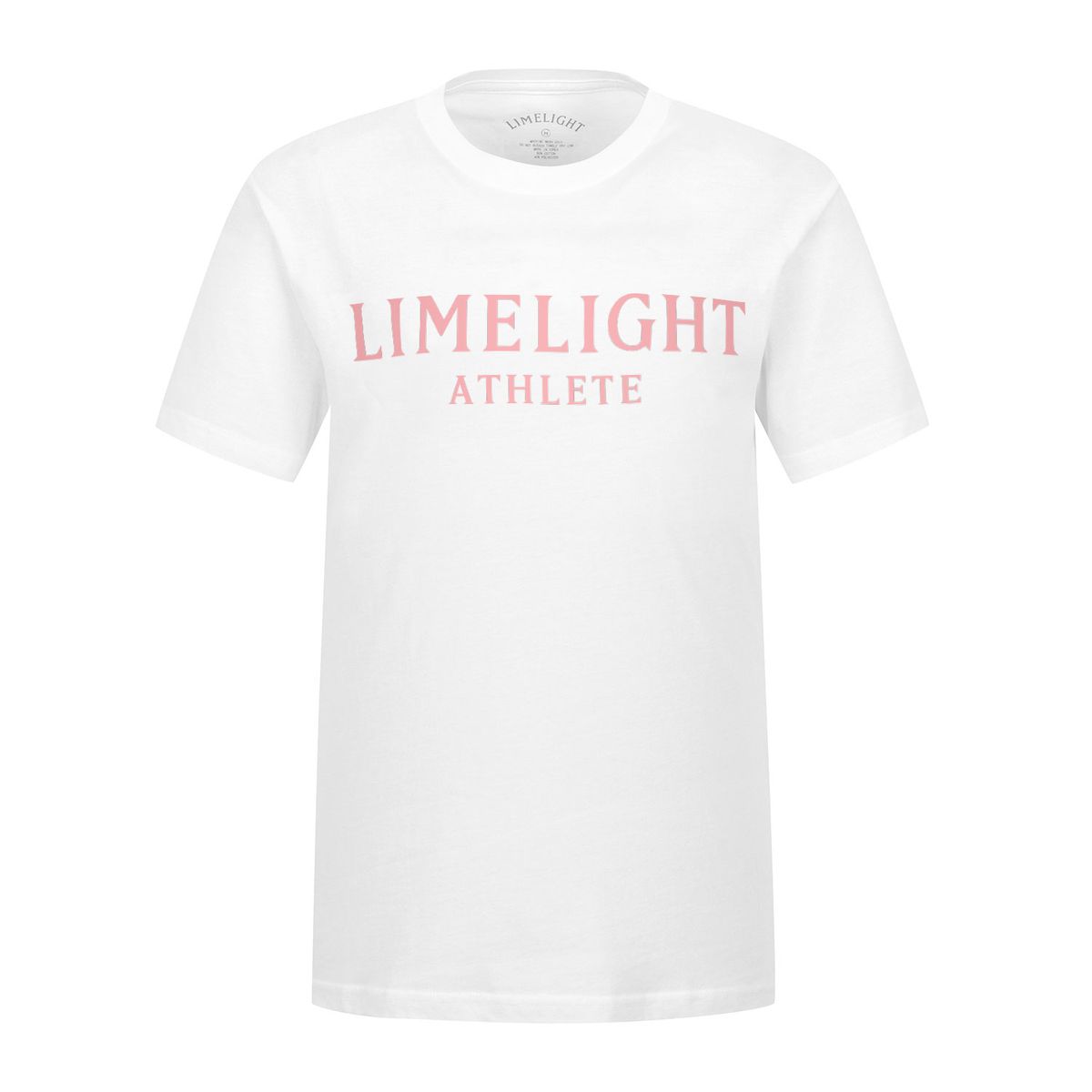 라임라잇 어패럴(LIMELIGHT APPAREL) 애슬릿 티셔츠 (화이트/핑크)