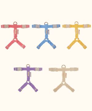 강아지 산책 앞섬방지 H형 코튼 가슴줄 5color