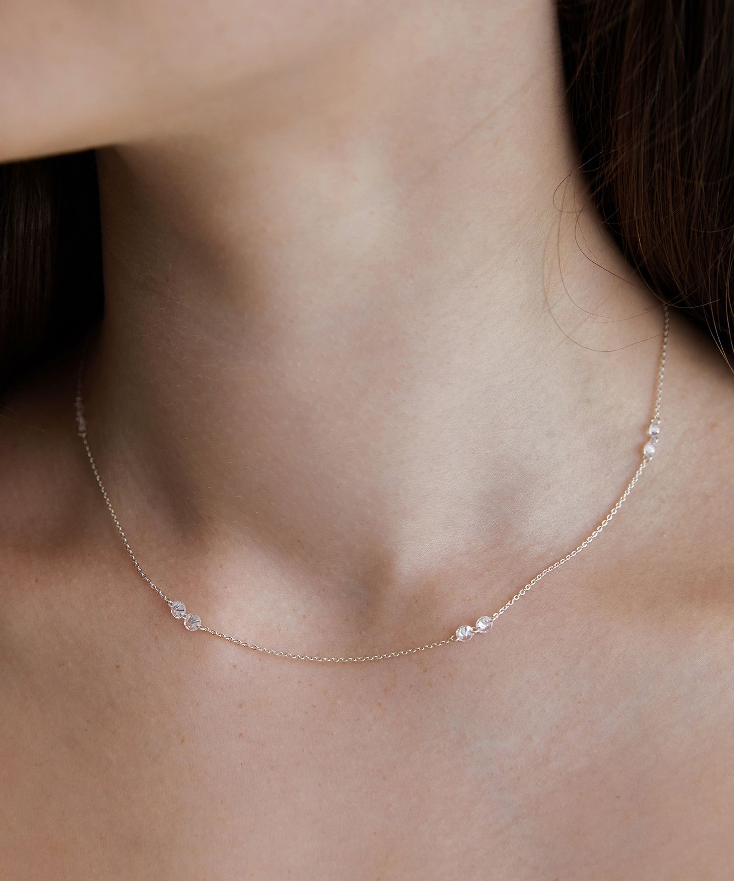 ☆TATIANA☆ Silver 925 Crystal Berry Link Chain Necklace NZ2 MUSINSA | TATIANA (Silver 925) Crystal Berry Link Chain